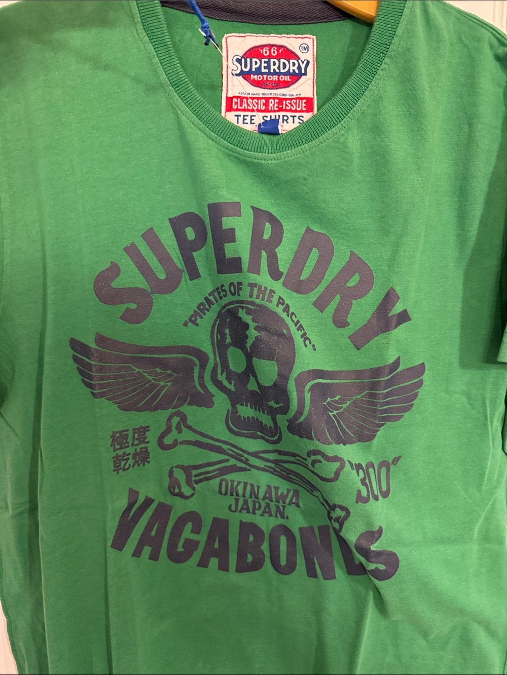 Superdry Green Vagabonds Winged Skull Graphic Tee
